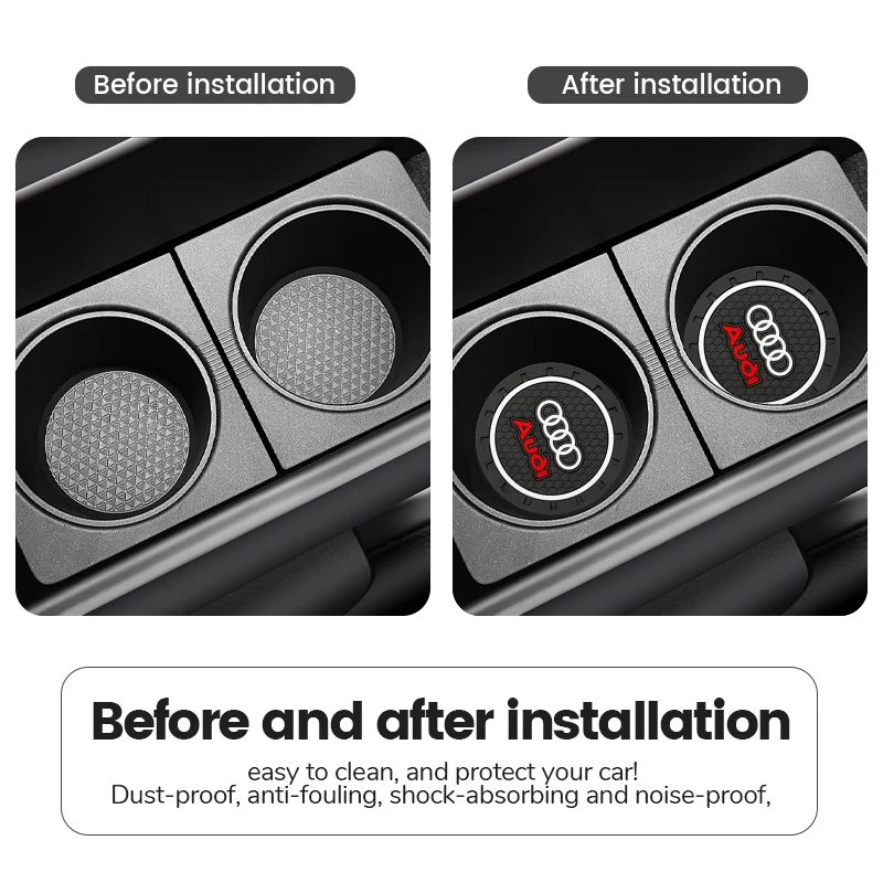 Car Anti-slip cup holder mat set For Audi A3 A4 B5 B6 A3 8P 8V 8L A5 A6 C6 C5 A1 A7 A8 Q2 Q3 TT RS3 RS4 Car Styling Accessories