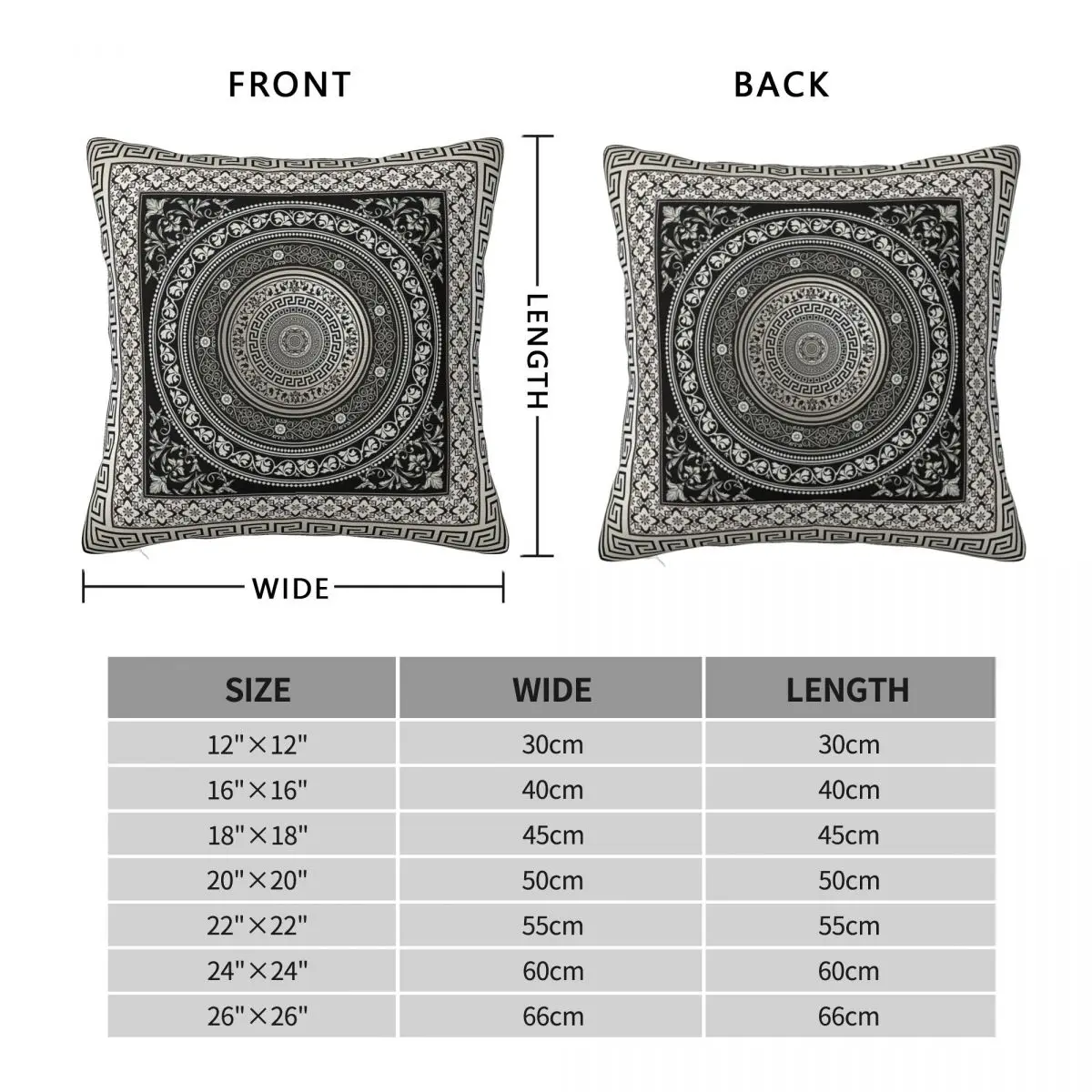 Greek Key Meander Square Pillowcase Polyester Linen Velvet Printed Zip Decor Throw Pillow Case Bed Cushion Case 45x45