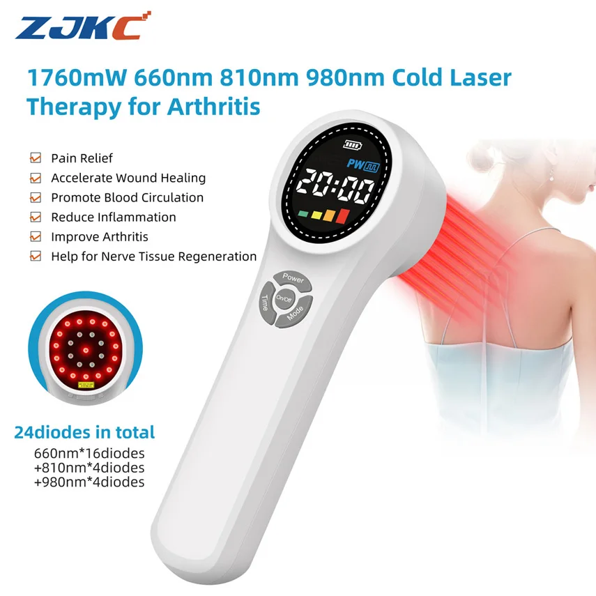 

1760mW Home Cold Laser Red Infra Light Therapy Low Level Laser Treatment for Arthritis Acute And Chronic Pain 660nm 810nm 980nm