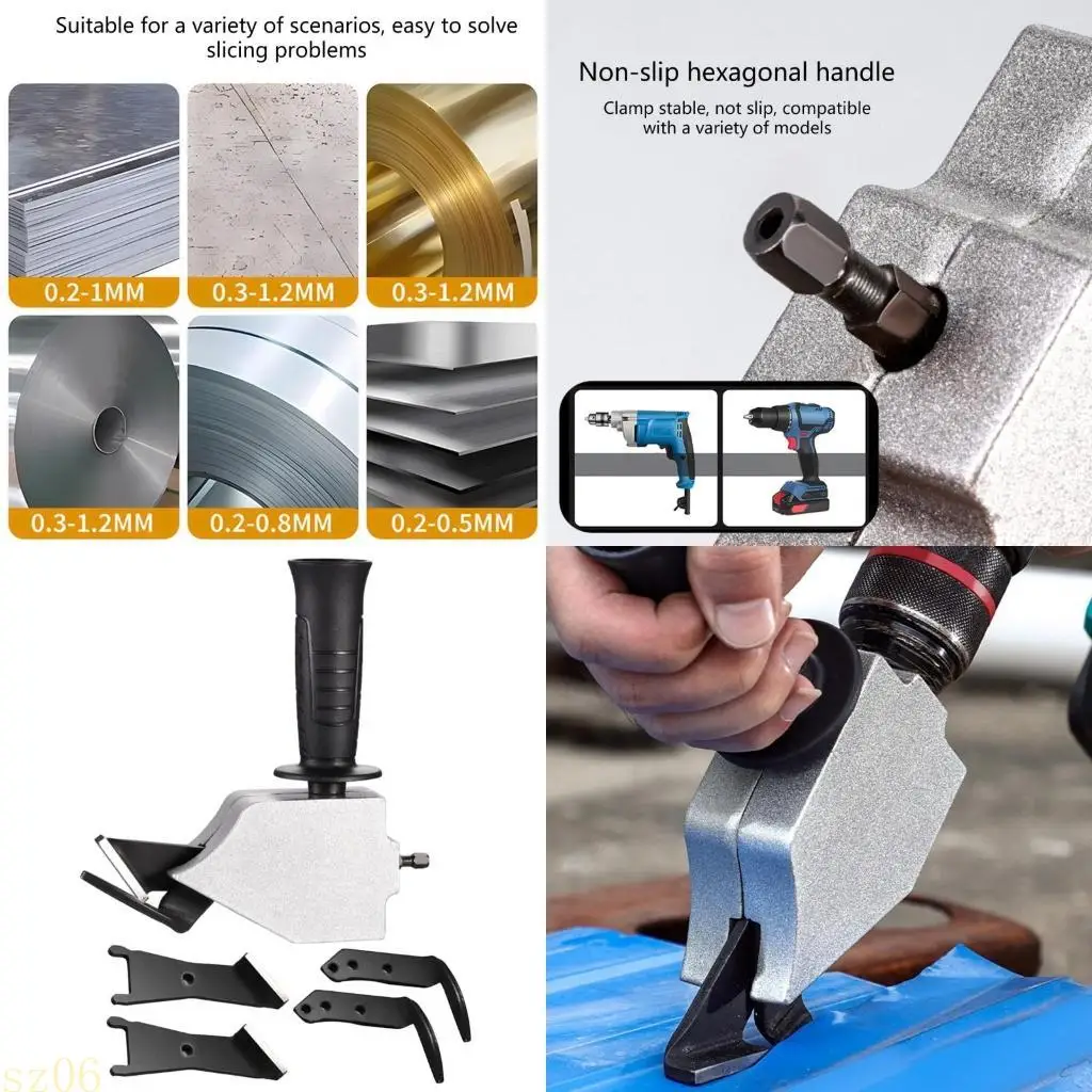 Q2Q4 Sturdy 360 Degree Pivoting Metal Shear Attachment for Efficient Sheet Cutting