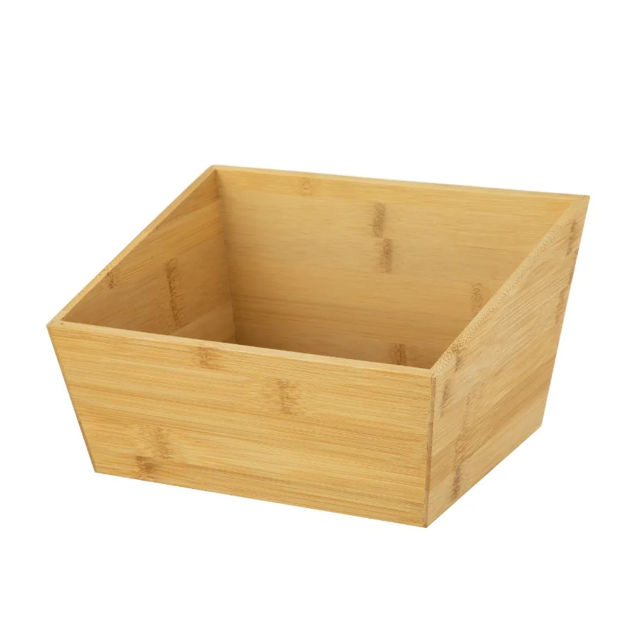 

2-Pack Natural Bamboo Basket Organizers for Living Room, Bedroom Bathroom Storage 10.5 L x 8.5 W x 6 H, Eco-Friendly Lightweigh