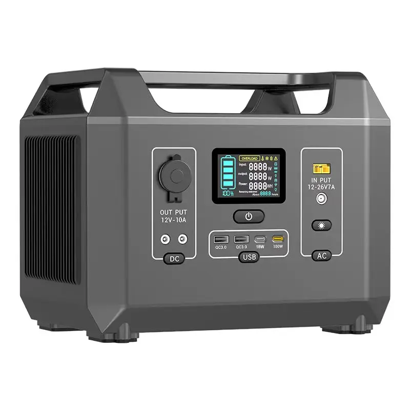 

Portable 1200W Inverter LiFePO4 Battery Fast Wireless Charging With Solar Panel For Outdoor Camping And Wireless Charging