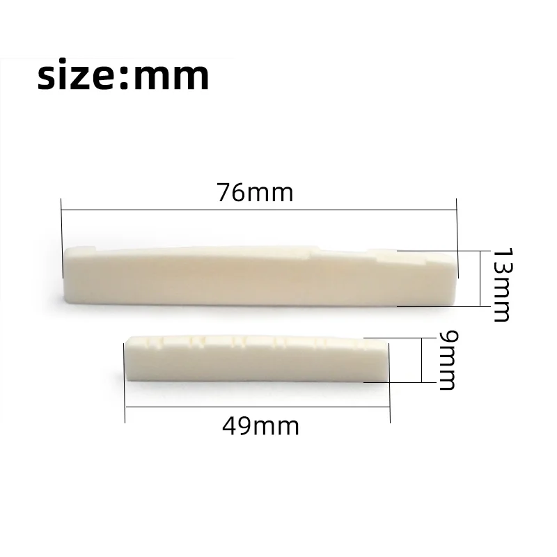 20Pcs 12 Strings Acoustic Guitar Bone Bridge Saddle Nut for Folk guitar 49mm / 76mm Guitarra Replacement Parts