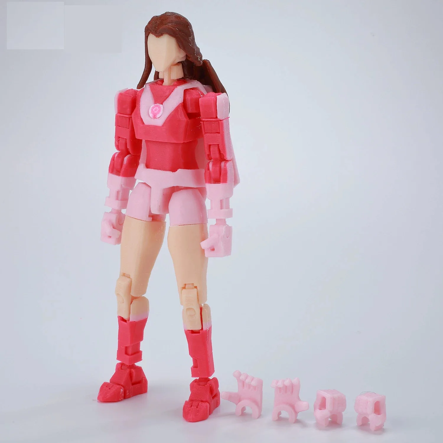 3D-gedruckte, mehrfach bewegliche Puppe, Spielzeugfigur Invincible Young Hero 2.0, blau-schwarzes Modell, fertige Dekoration – Detail 4
