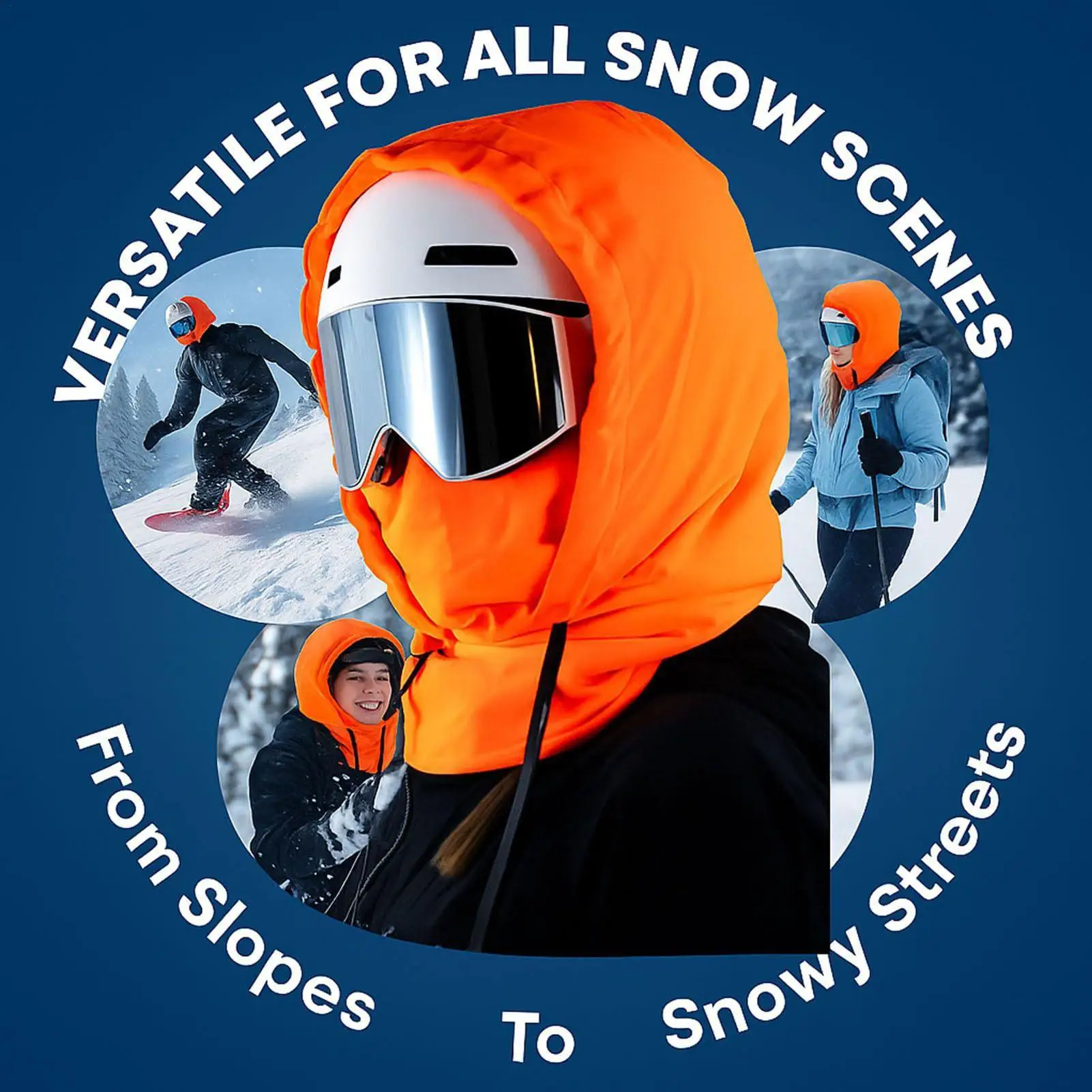 Waterproof Fleece Lined Hood Breathable Fleece Windproof Waterproof Face Cover Hood Face Cover For Cycling Dust Outdoor Work