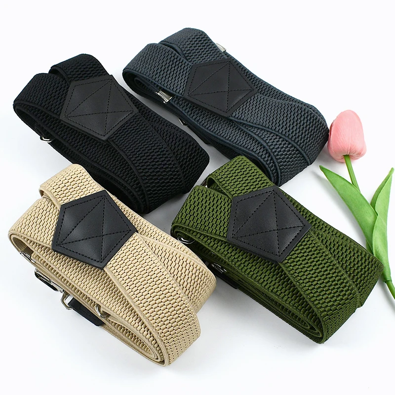 1 قطعة 3.5*120 سنتيمتر الكبار الرجال الحمالات 4 مقاطع حزام مطاط تسخير رجل الأقواس X-نوع الذكور حزام رياضي السراويل الشماعات اكسسوارات