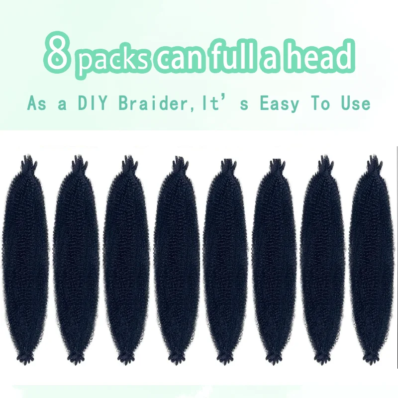 Rambut Afro Twist 8 Paket Rambut Kepang Marley Sintetis Lentur dan Lentur, Rambut Kepang Terpisah untuk Rambut Locs Lembut, Rambut Crochet