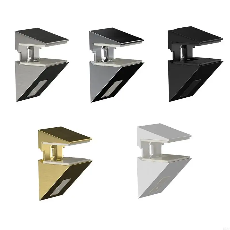 

652F Adjustable Glass Shelf Brackets Sturdy Zinc Alloy Clamp for Bathroom Wall Mounted Glass Shelves 3 20mm Thickness