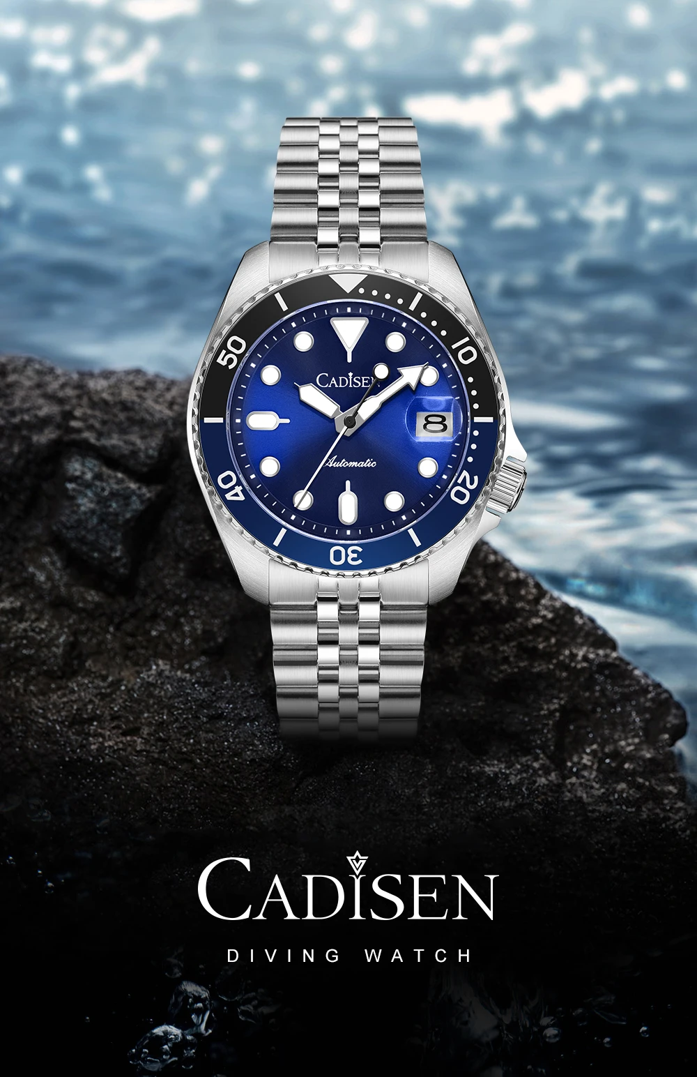 CADISEN Orologio Automatico Uomo - Vetro Zaffiro, Impermeabile 100m, Design Classico Di Lusso