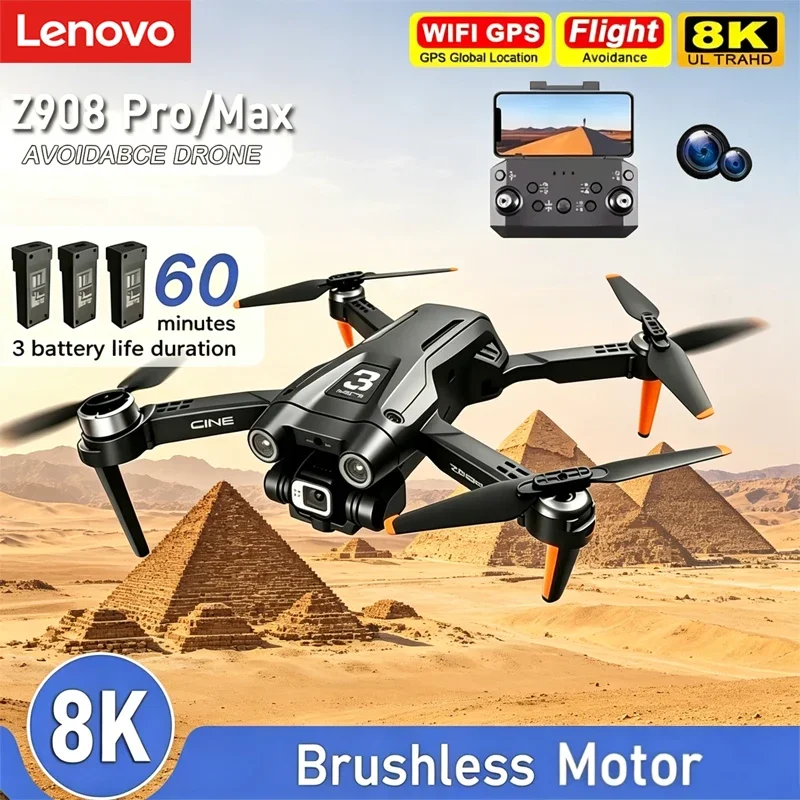 

Lenovo Z908Max Drone Brushless Motor 8K Professional HD Dual Camera Optical Flow Obstacle Avoidance 5G WIFI Quadcopter Toy