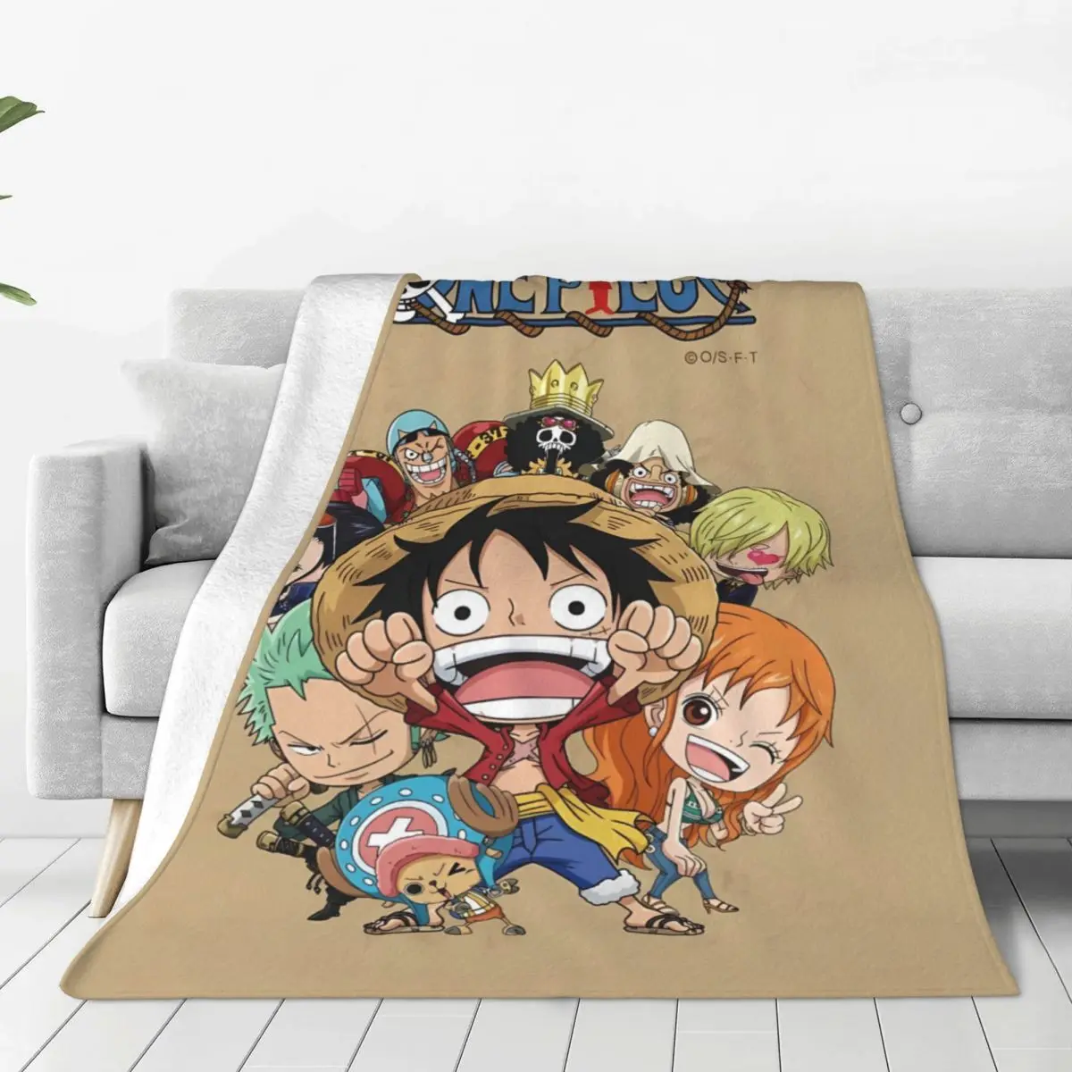 O-One Anime P-Piece Flannel Blanket Soft Throw Blanket for Living Room Travel Office Pattern Bedspread Sofa Bed Cover