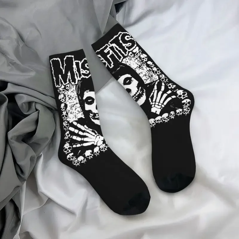 Y2K Cute Printing Misfits Skull Punk Rock For Women Men Stretchy Summer Autumn Winter Horror Crew Socks