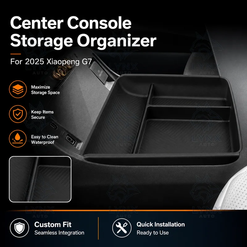 For 2025 Xiaopeng G7 Center Console Lower Storage Box Car Organizer Tray Auto Interior Accessories Modification Parts