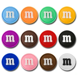 Round M logo rainbow colors rubber PVC luminous patches Fun Hook armband outdoor DIY backpack Tactical Patches Backing Morale