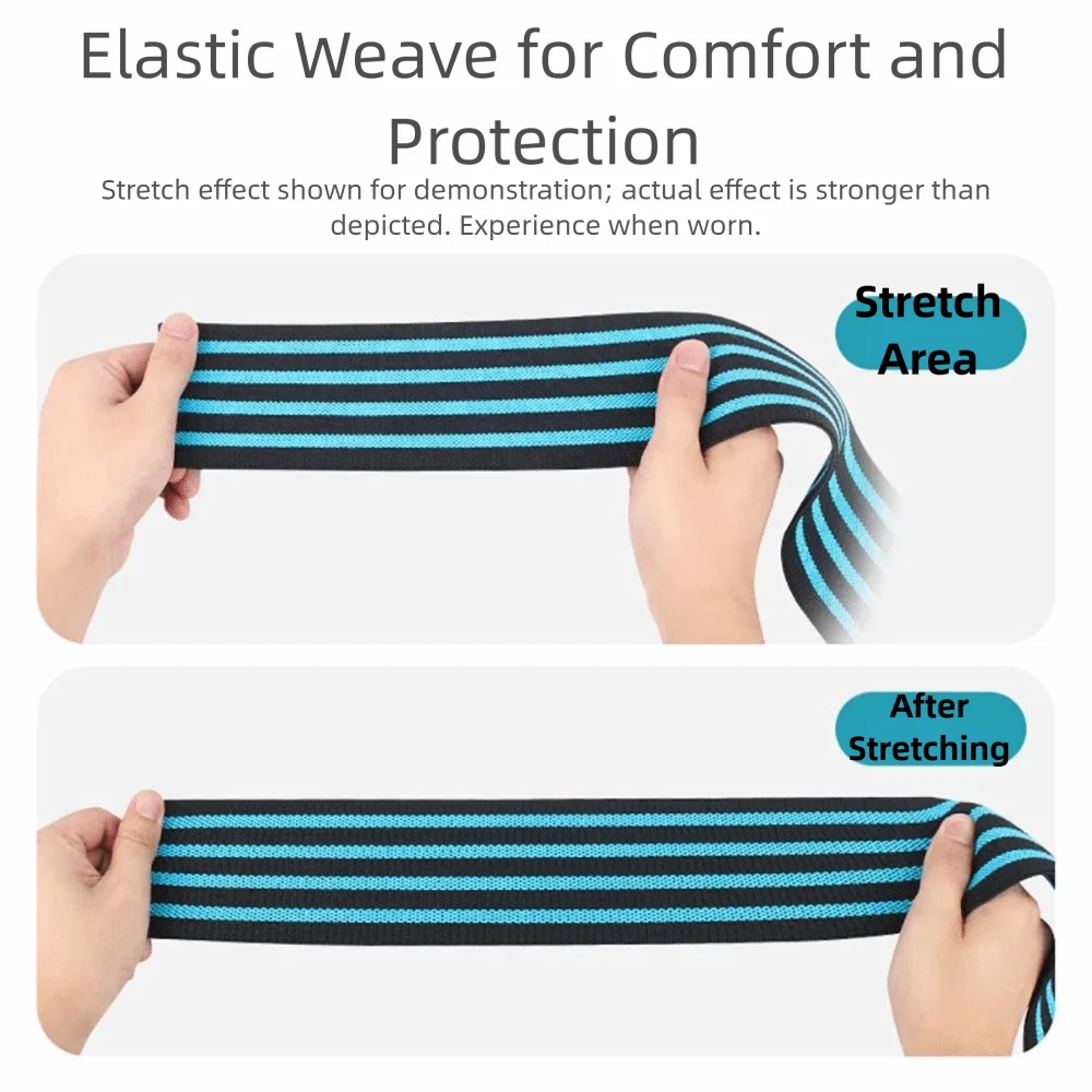 

Elastic Knee Wraps 180*8CM Compression Straps Knee Bandages Knee Pads Professional Squats Training Knee Braces Gym Equipment