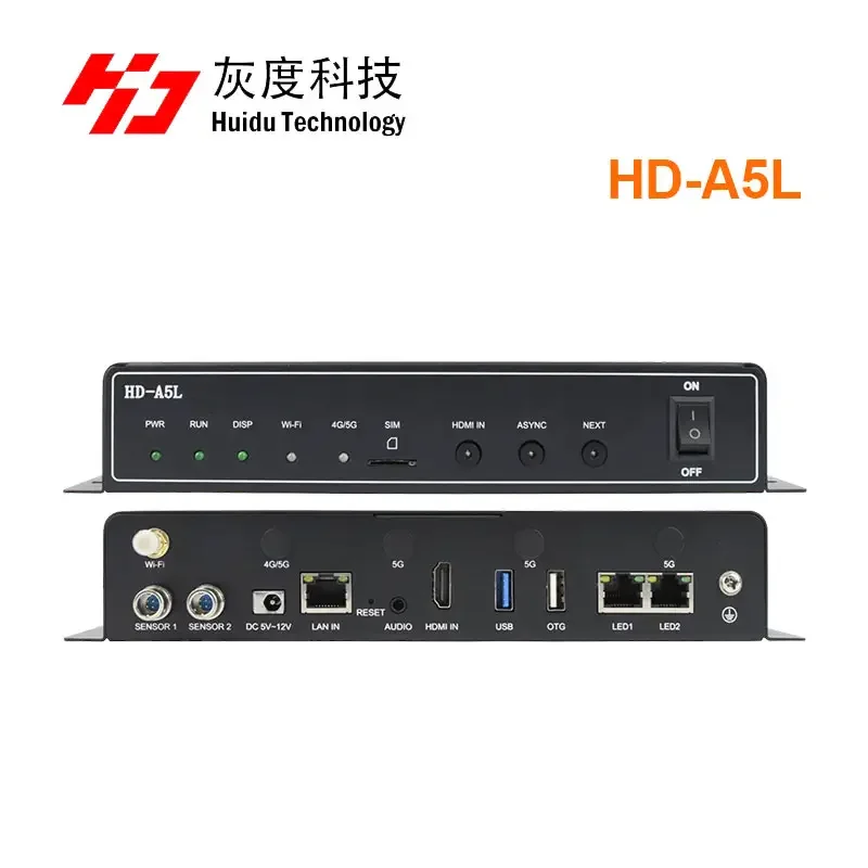 

Huidu A5L плеерный блок для использования в помещении и на открытом воздухе полноцветный синхронный асинхронный плеер HD-контроллер максимальная нагрузка 1,3 миллиона пикселей