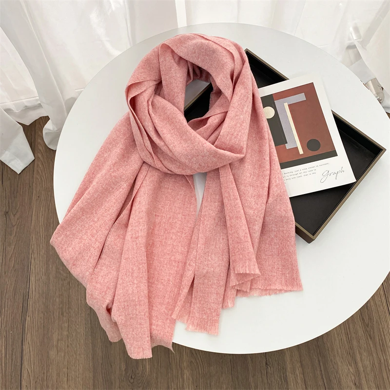 70*200 سنتيمتر بلون الشتاء الدافئة النساء وشاح شالات كشميرية سميكة منديل الحجاب يلتف الباشمينا فولارد عقال