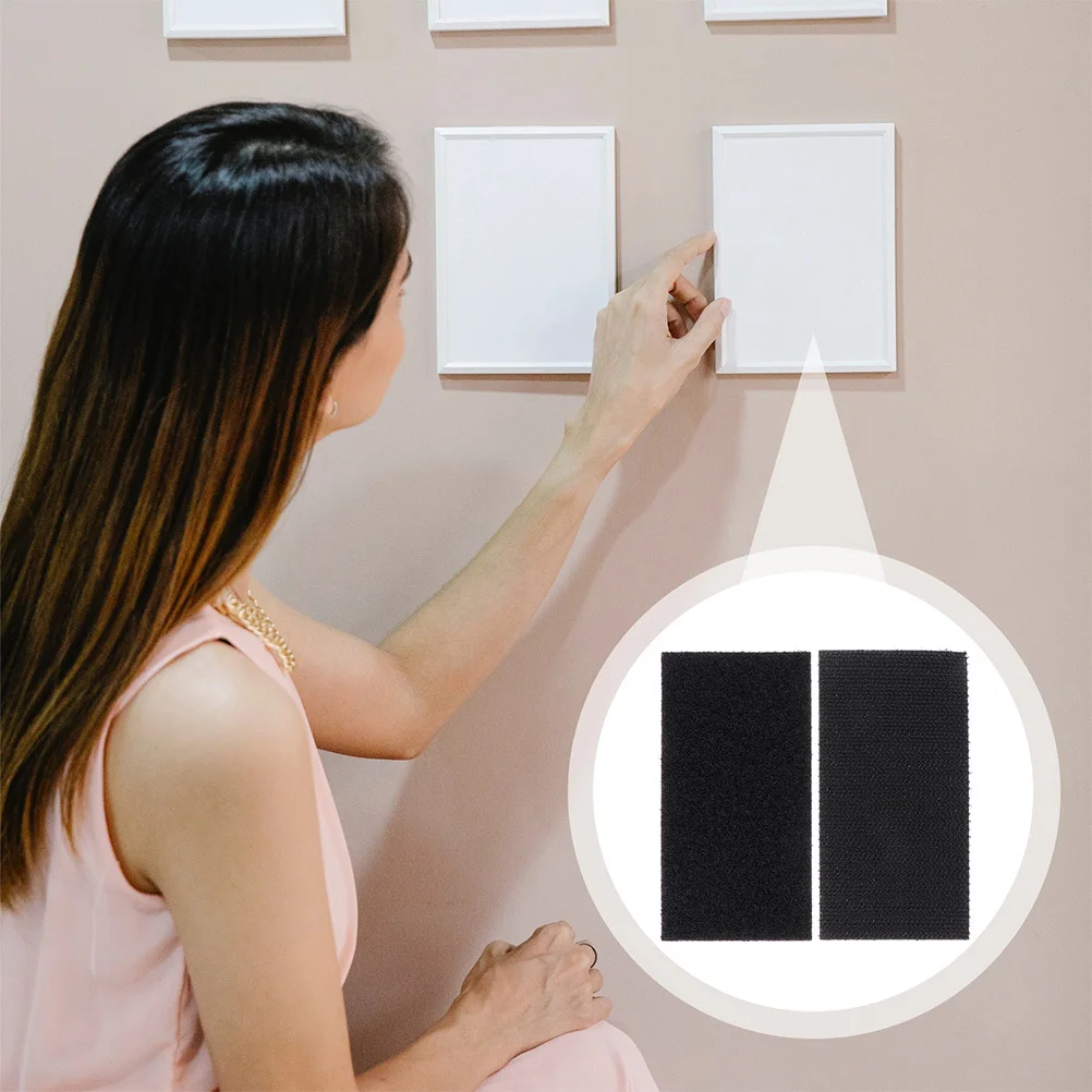 30 Sets Adhesive Tape Strong Double-Sided Hook and Loop Sticky Fastener for Home Office Carpet Rug Wall Computer