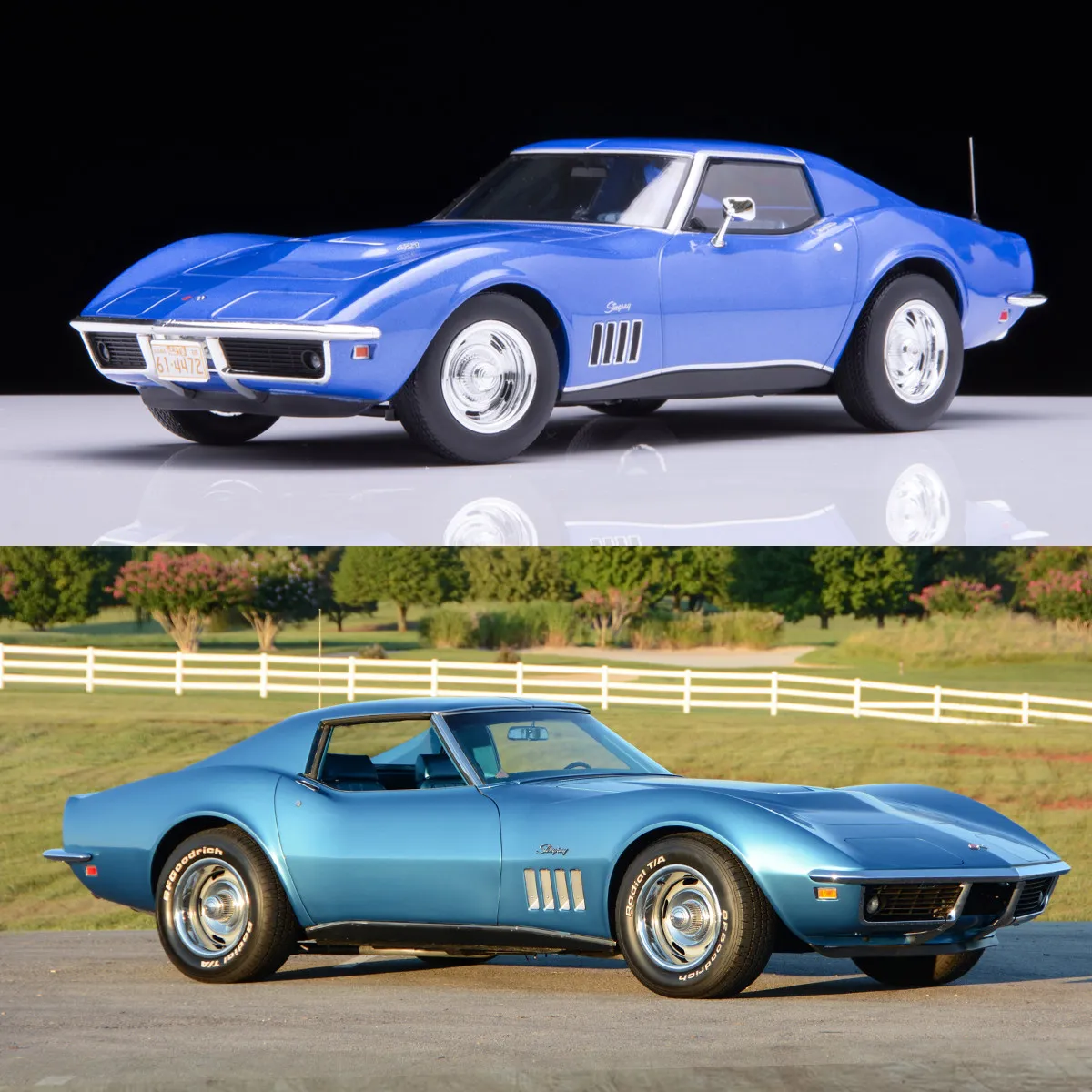 Modelo de Auto de Aleación a Escala 1:18 de Chevrolet Corvette Coupé 1969, Marca Diecast NOREV