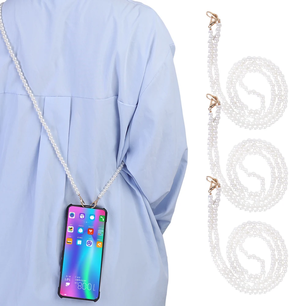 

Ремешок с бусинами и жемчужинами для iPhone, Samsung, 20/50/80/110 см