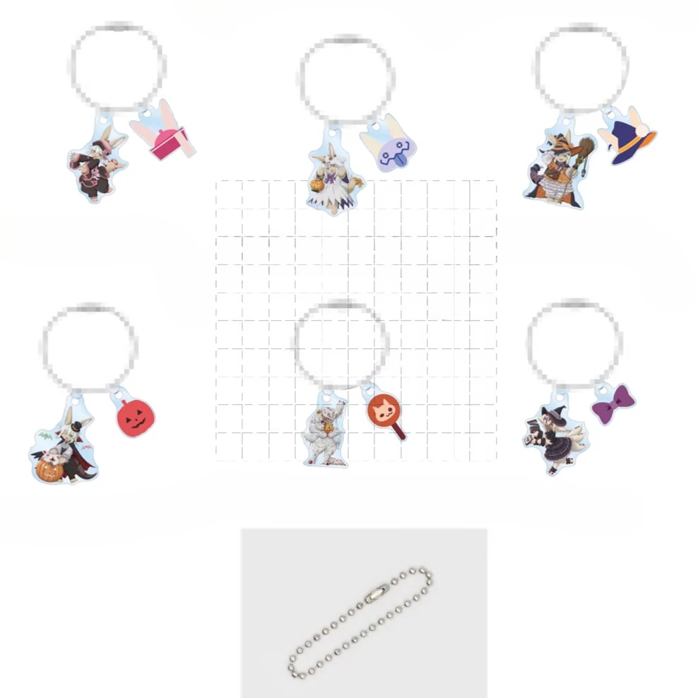 Game Wazukyan Vueko Riko Belaf Nanachi Keychain Doll Anime Irumyuui Faputa Acrylic Keyring Pendant for Gift