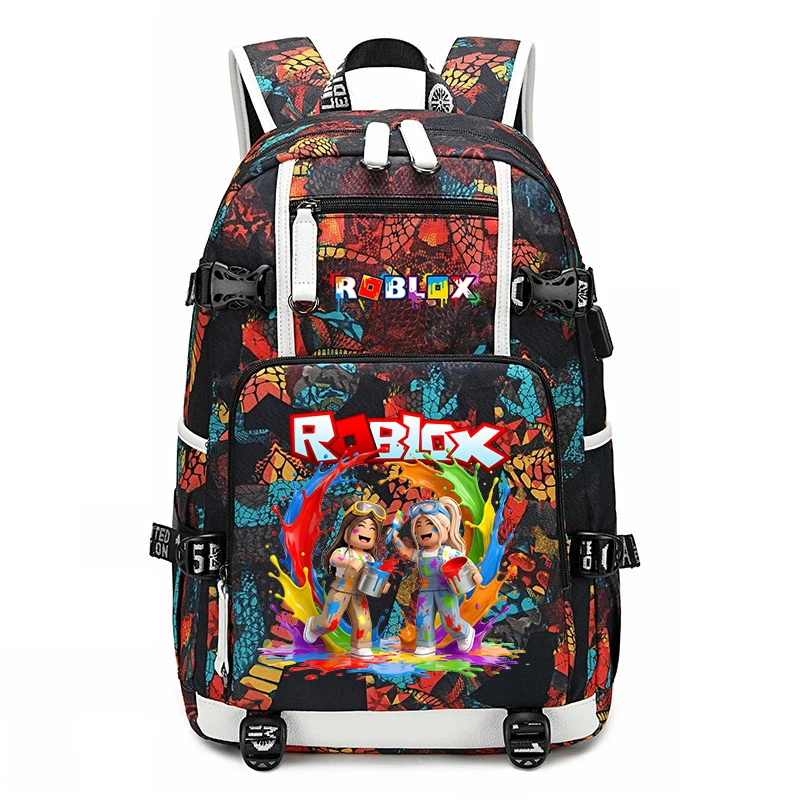

Roblox School Backpack for Girls Large Capacity Teenage Student Bookbag Cute Game Printed Travel Bags Kids Daypack Gifts