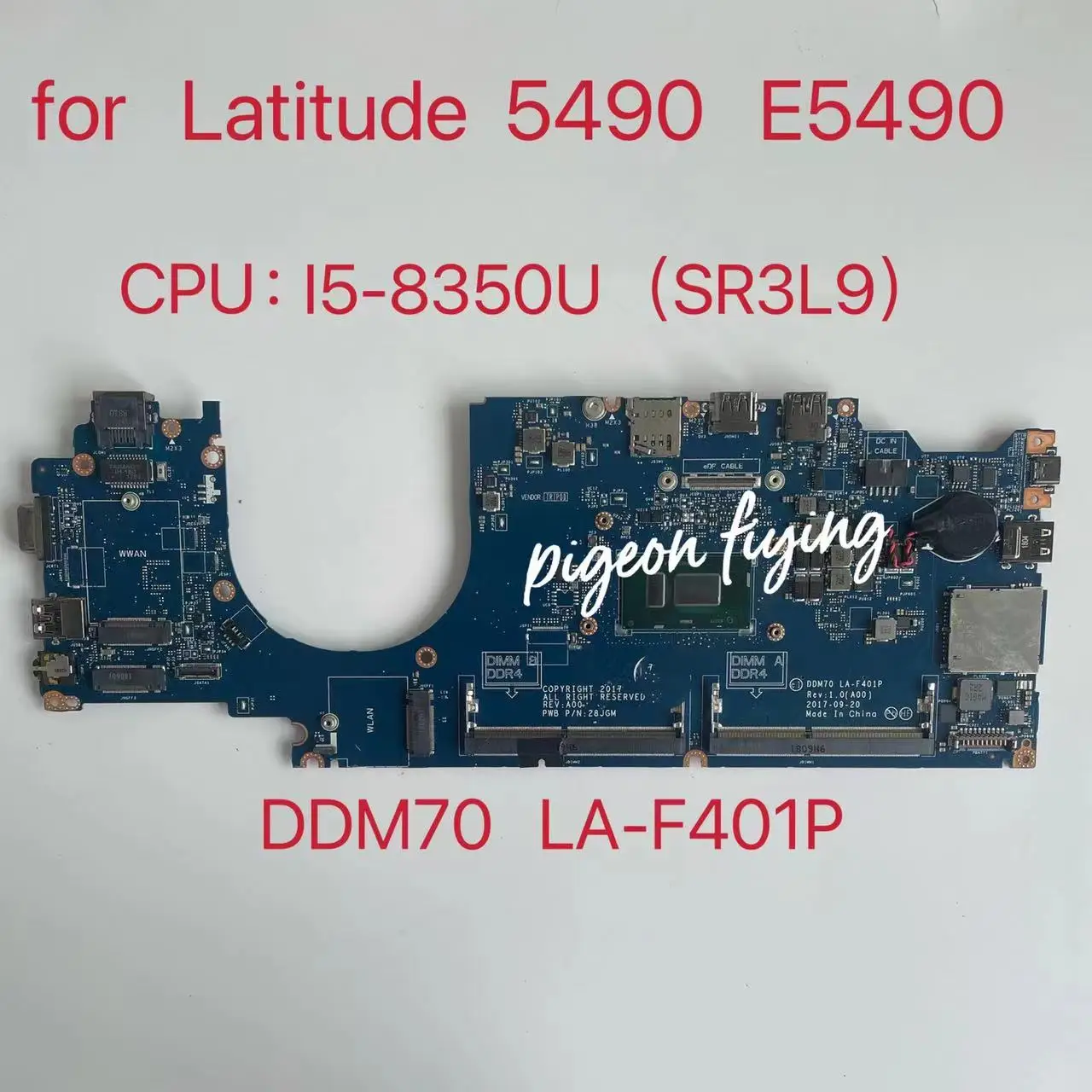 

DDM70 LA-F401P для DELL Latitude 5490 E5490, материнская плата ноутбука CN-0P7RFR 0P7RFR P7RFR с SR3L9 I5-8350U 100%, хорошо работает