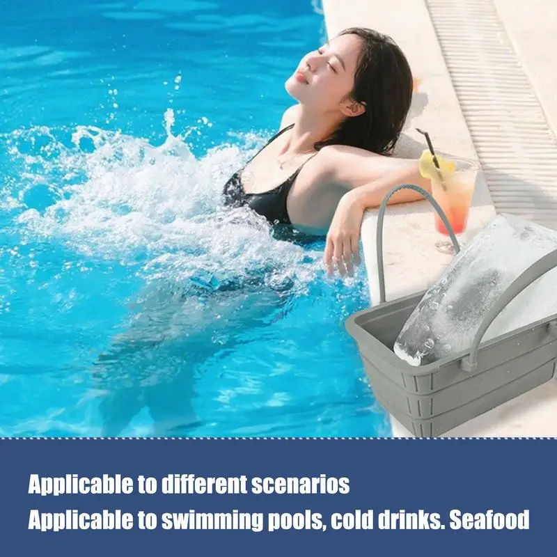 

Bar Ice Bucket Ice Cooler Bucket 3700ml Foldable Reusable Leak Proof Portable Bin For Outdoor Picnics BBQs Camping Beach Boating