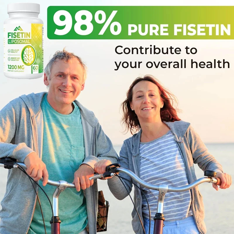 Fisetin 1200mg Liposome Pure Fisetin Polyphenol Antioxidant Immune Health Aging Cognitive Support Non GMO 60 Capsules