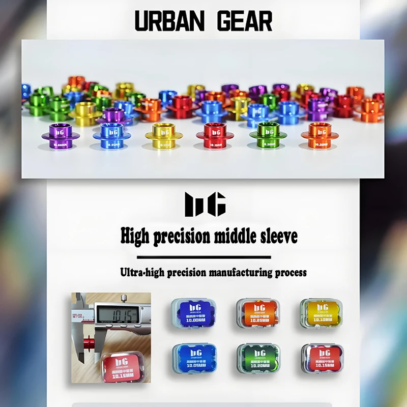 8pcs High Precision Aluminum Inline Spacer Kit Set Roller Skates Bearing Sleeve Screws Tool Inner Diameter 8mm