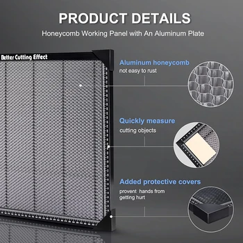 AlgoLaser 40*40 ซม.อลูมิเนียมเลเซอร์รังผึ้งทํางานตารางสําหรับ CO2 เลเซอร์แกะสลักเครื่อง CNC รังผึ้งแผงเตียงไม้