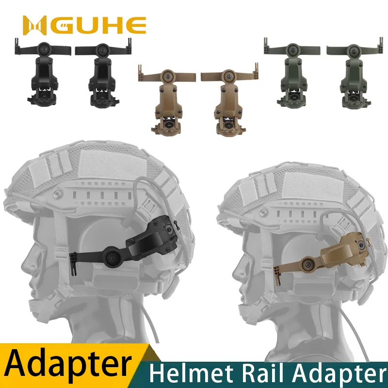 

Helmet headset rail adapter Tactical shooting, noise cancelling hunting shooting headset holder kit, multi angle rotation