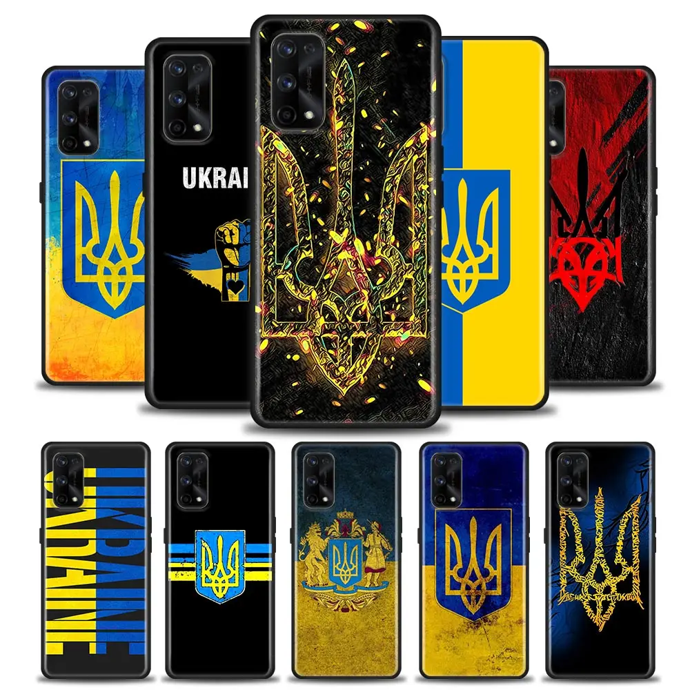 Silicone Case For Realme GT 5G Master Neo2 GT2 7i 8i 9i 5 6 7 8 9 Pro Coque Soft Fundas Cover Ukraine Ukrainian Flag