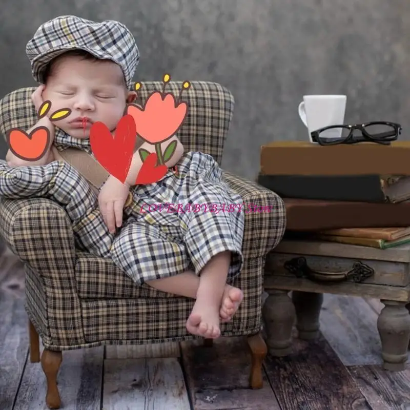 

Новорожденный подарок подарок фото одежда и брет -шляпа брюки детская фотосессия Bodysuit 4xbc