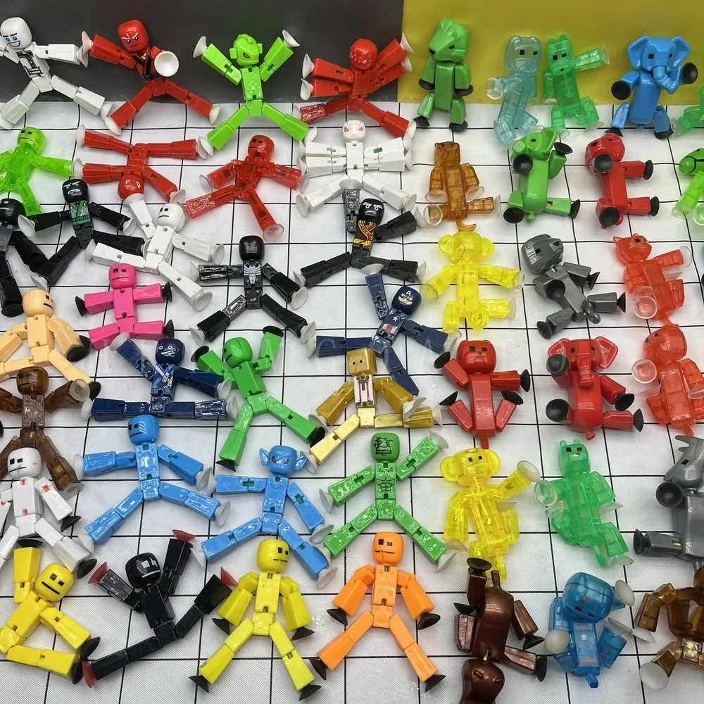 Kan kiezen 8 cm Stikbot Sticky Robot Actie Speelfiguren met Sucker Vervormbare Plastic Dieren Figuur Stikbot Speelgoed