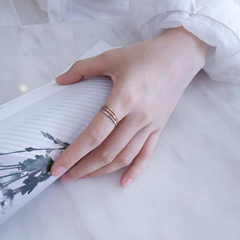 F.I.N.S Original 1.3MM Thin Line Real S925 Sterling Silver CZ Rings Midi Toe Knuckle Finger's Ring Minimalist Fine Jewelry Gift