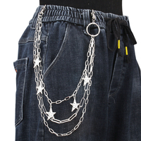 Fashion Multi-layer Star Waist Chain Decoration For Men Women Punk Rock Hip Hop Jeans Chain Pants Belt Chain Clothes Accessories