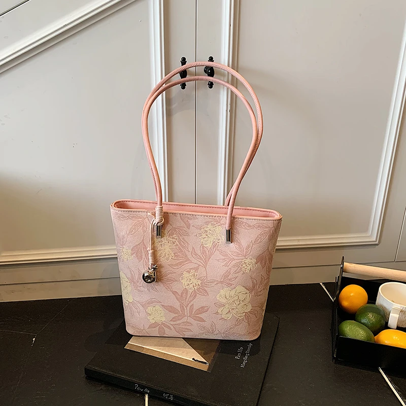

PU Flowers Shoulder Bags Sewing Thread Zipper 2025 Hot Sale Bags for Women Large Capacity Casual Versatile Women's Handbags