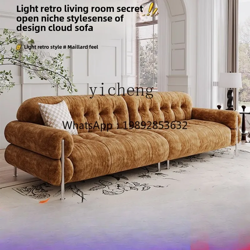 

Ретро тканевый диван для гостиной, маленькой квартиры, прямой ряд, диван-облако, средний древний стиль