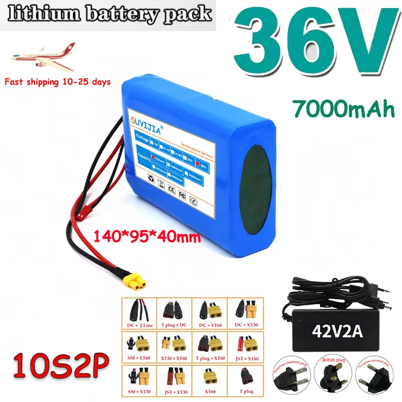 

36V 7Ah 10S2P 350W 450W 42V batterie au Lithium pour Scooter électrique monocycle Ebike avec 15A BMS M365 Pro portée étendue
