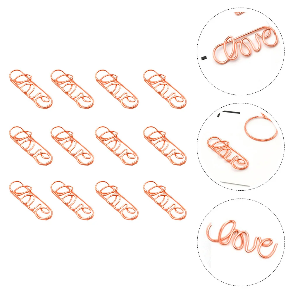 

20Pcs Metal Paper Clips Rose Gold Memo Holders Photo Clips for Office Celebration Decoration Metal Note Clip