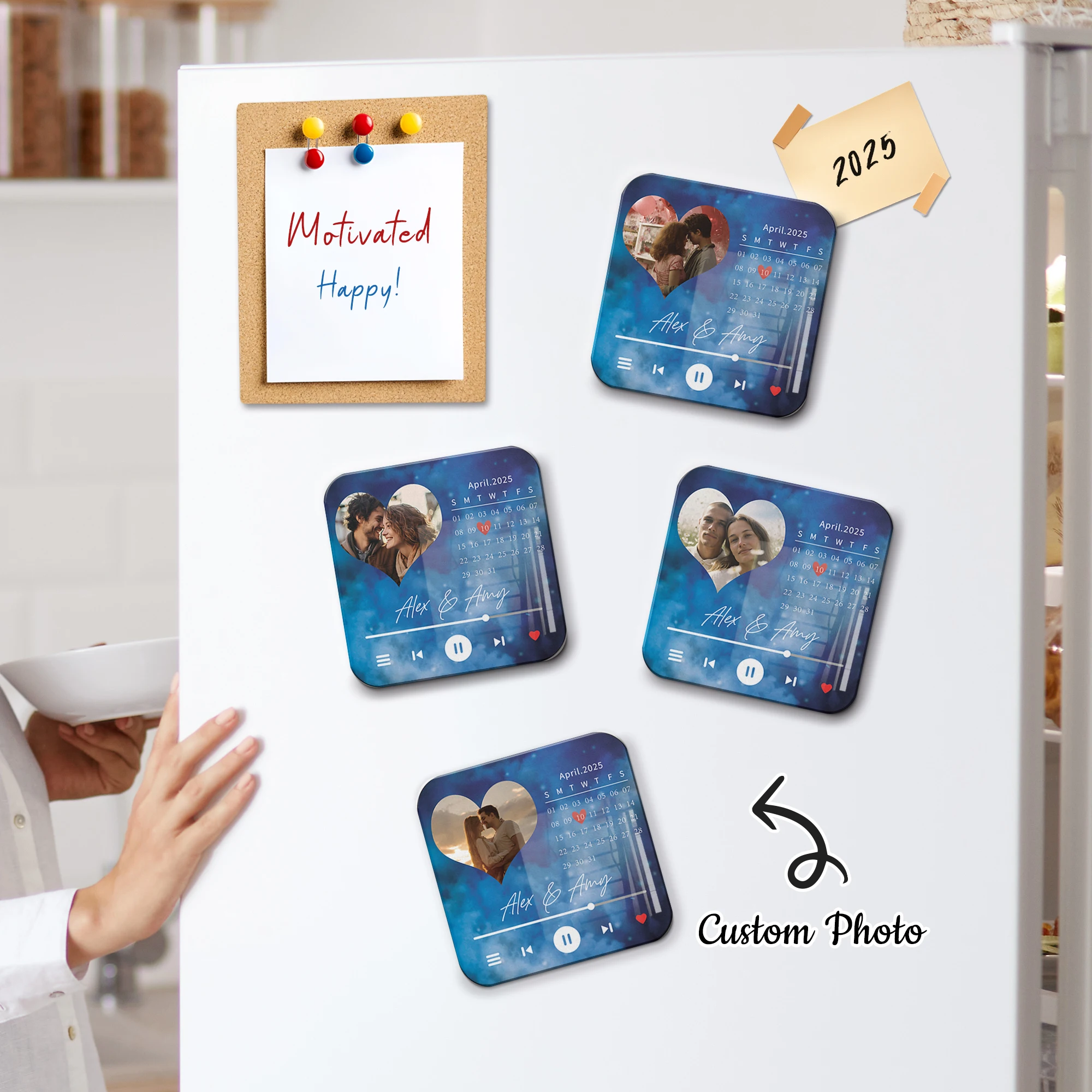 

Personalized Couple's Day Acrylic Refrigerator Magnets Custom Anniversary Gift Family Kitchen Dining Room Whiteboard Home Decor