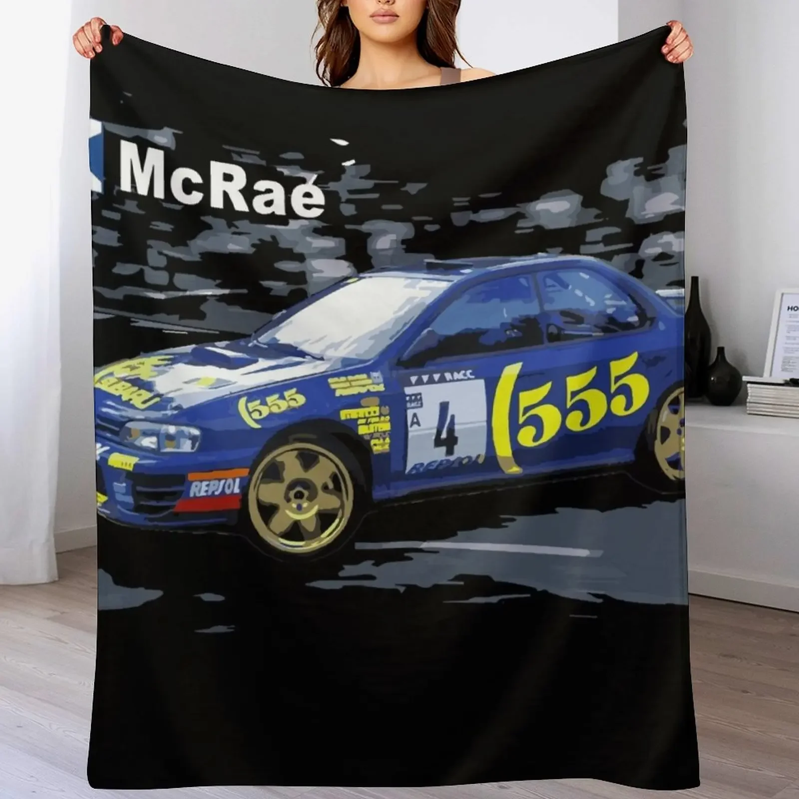 

wrc 555 colin McRae GC8 Throw Blanket Multi-Purpose funny gift Soft Plush Plaid manga Blankets