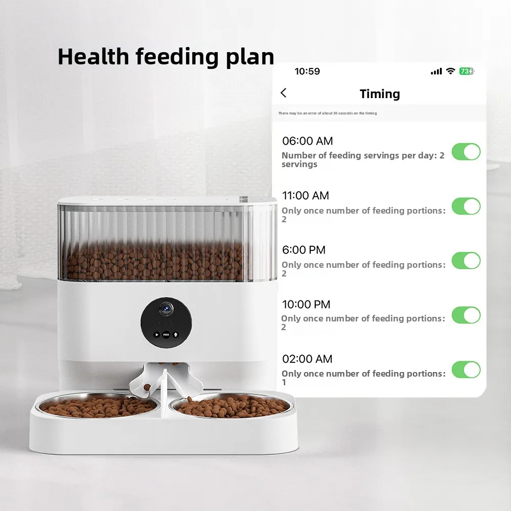 

Cat and dog food bowl 5L intelligent timed and quantitative pet feeder