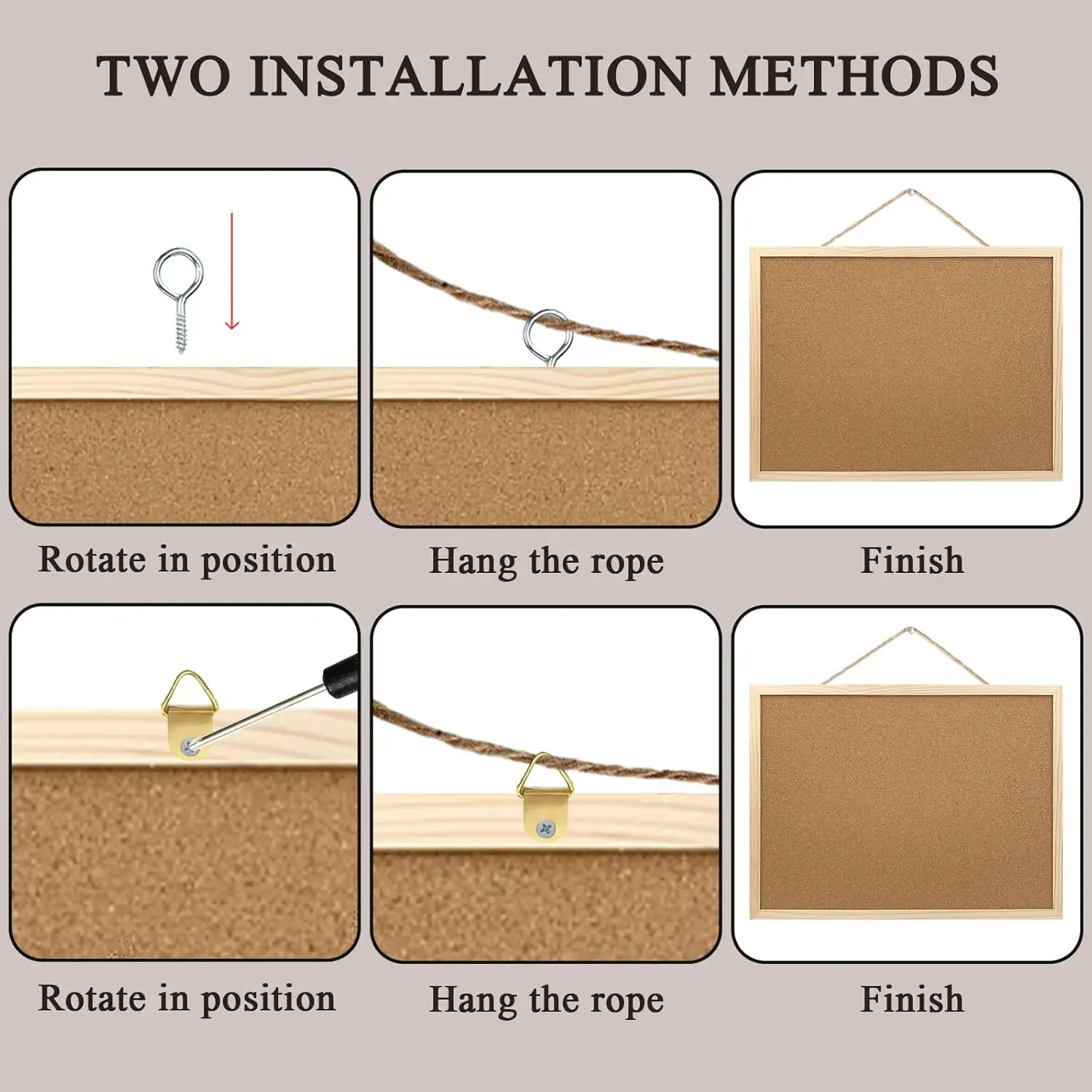2 Pack Cork Board Bulletin Board, 15.7
