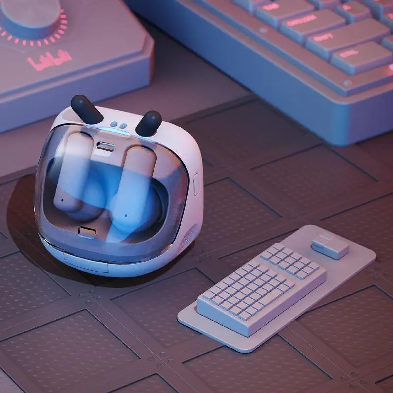 تلفزيون صغير LCD تعمل باللمس سماعة بلوتوث لاسلكية حقيقية