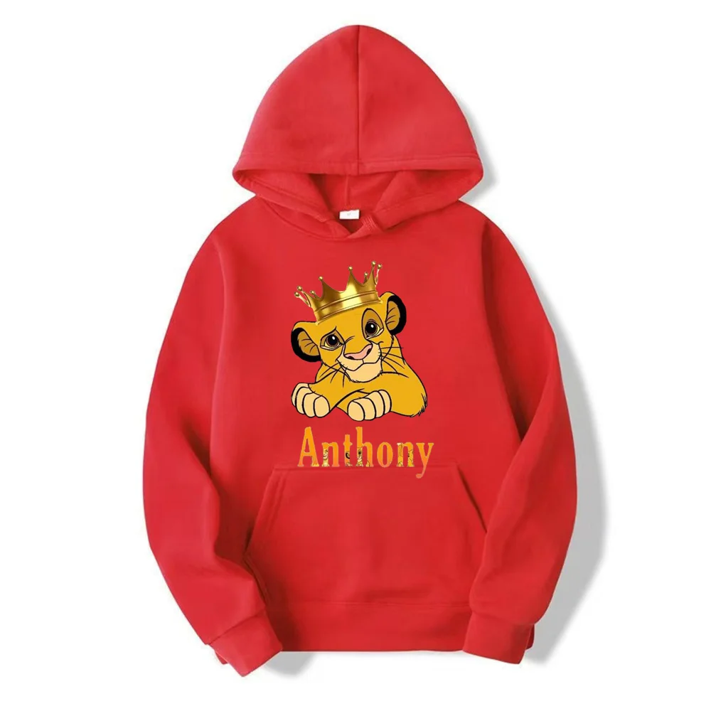 Hoodie Disney The Lion King, pakaian kasual musim semi dan musim gugur, Hoodie bertudung untuk pasangan pria dan wanita, lingkaran Anime kartun