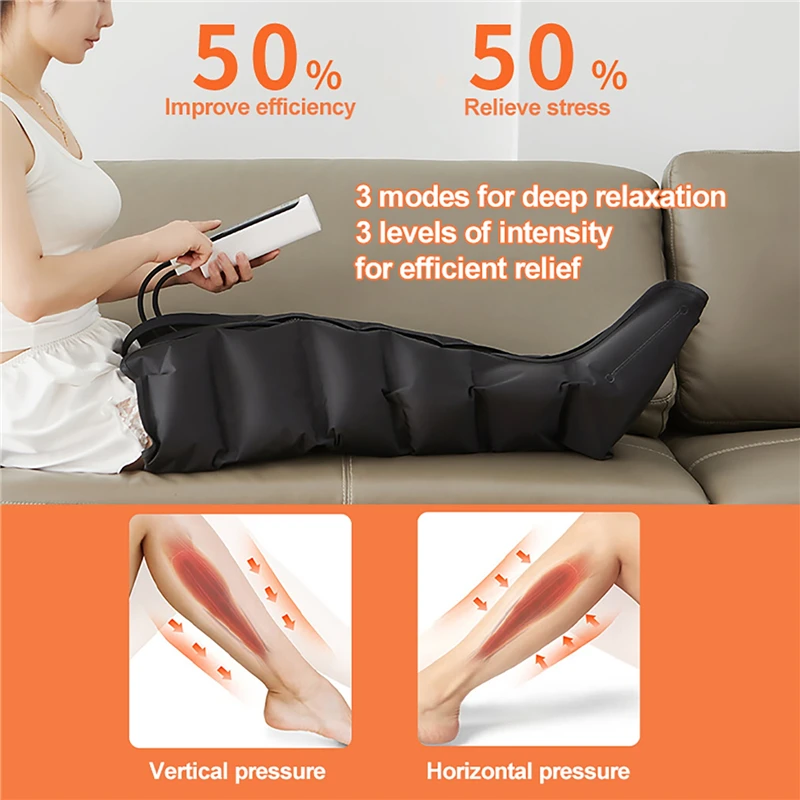 3-in-1 Modes 360° Full Leg Massager Foot Air Pressure Leg Massager Boots Leg and Foot Air Wave Massager LED Display Controller