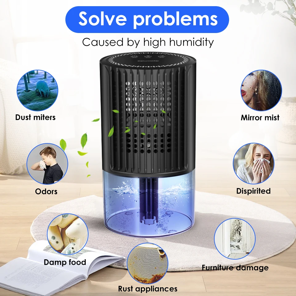 High-efficiency portable household dehumidifier Ultra-quiet sleep mode Semiconductor condensation technology can be customized