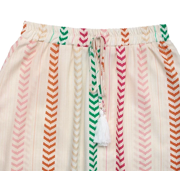 Sommerkleidung für Damen, 2024, kontrastierender bedruckter Rock, elastisch, böhmischer Spleißen, halblanger Rock für Damen